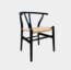 Silla De Comedor De Madera Wishbone Negro