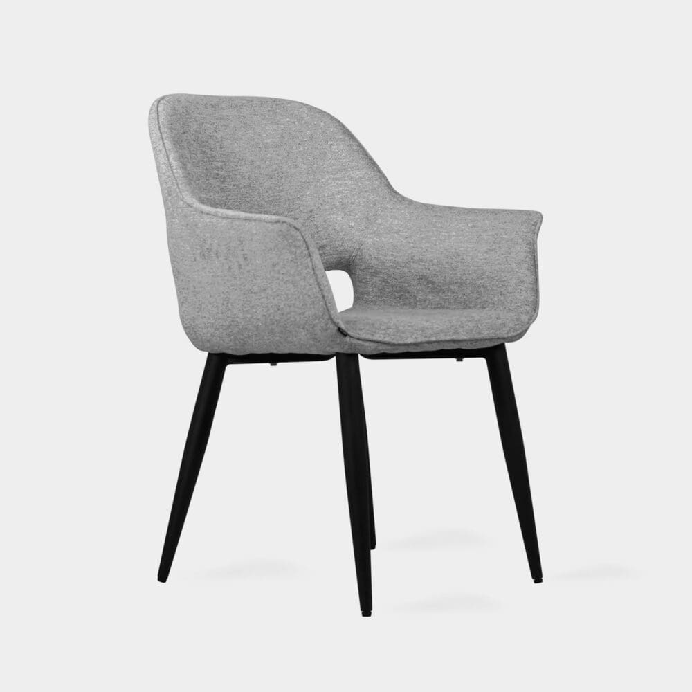 Silla De Comedor De Tela Winni Gris Claro