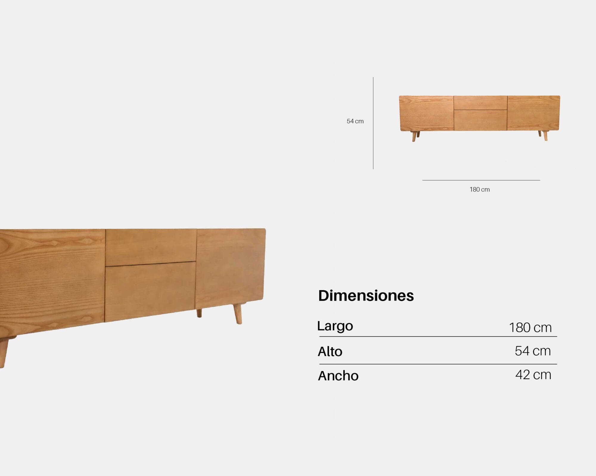 Mueble Para Tv De Madera Stripes Marrón Claro