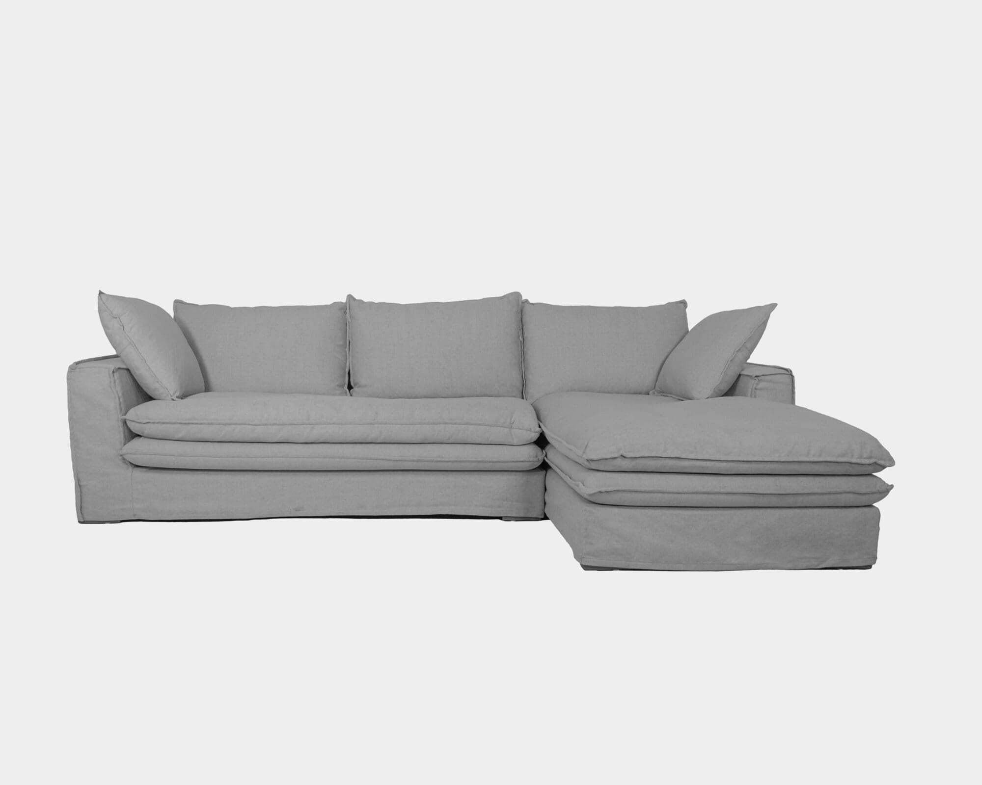 Sofá De Tela Seccional Kikko Gris