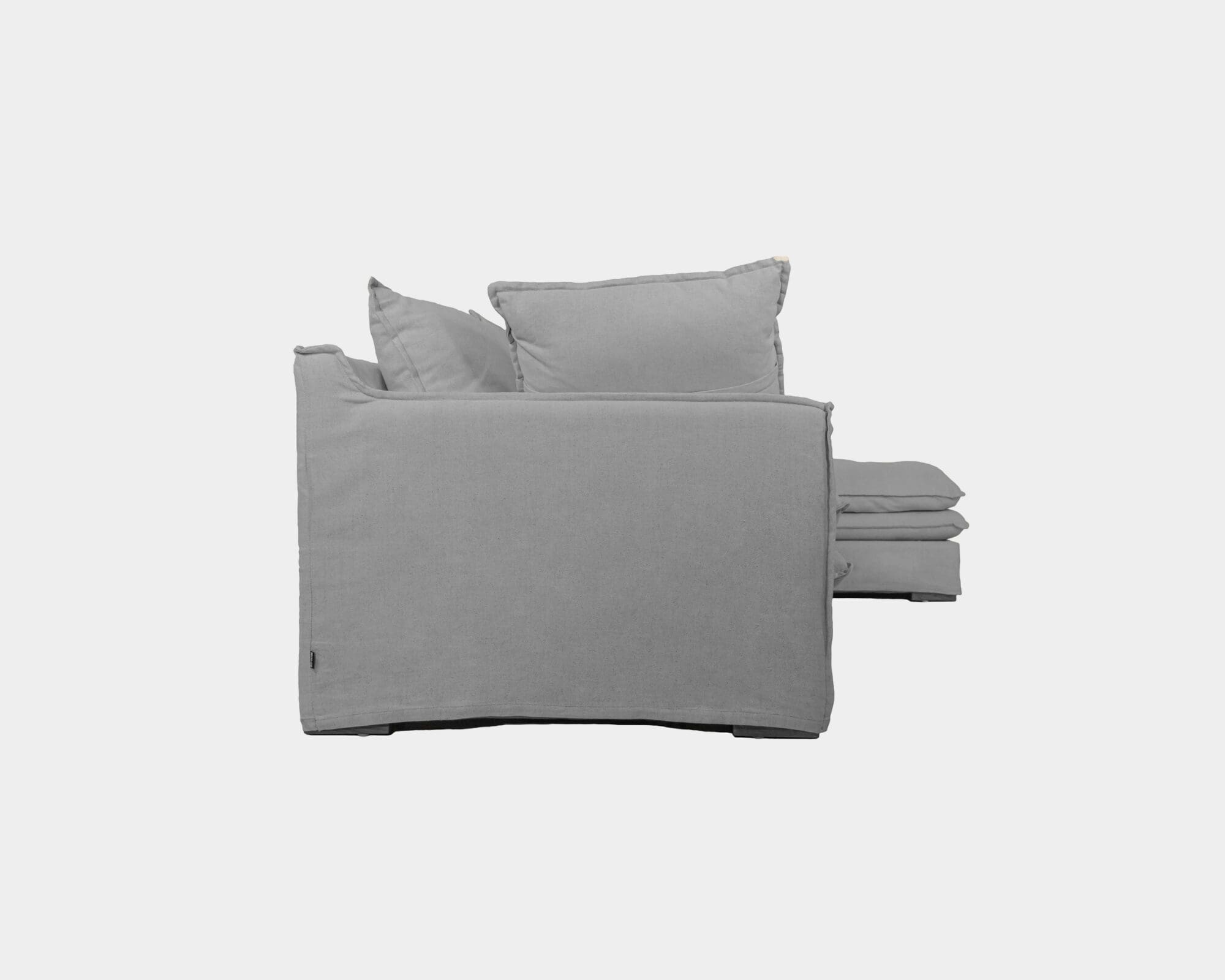 Sofá De Tela Seccional Kikko Gris