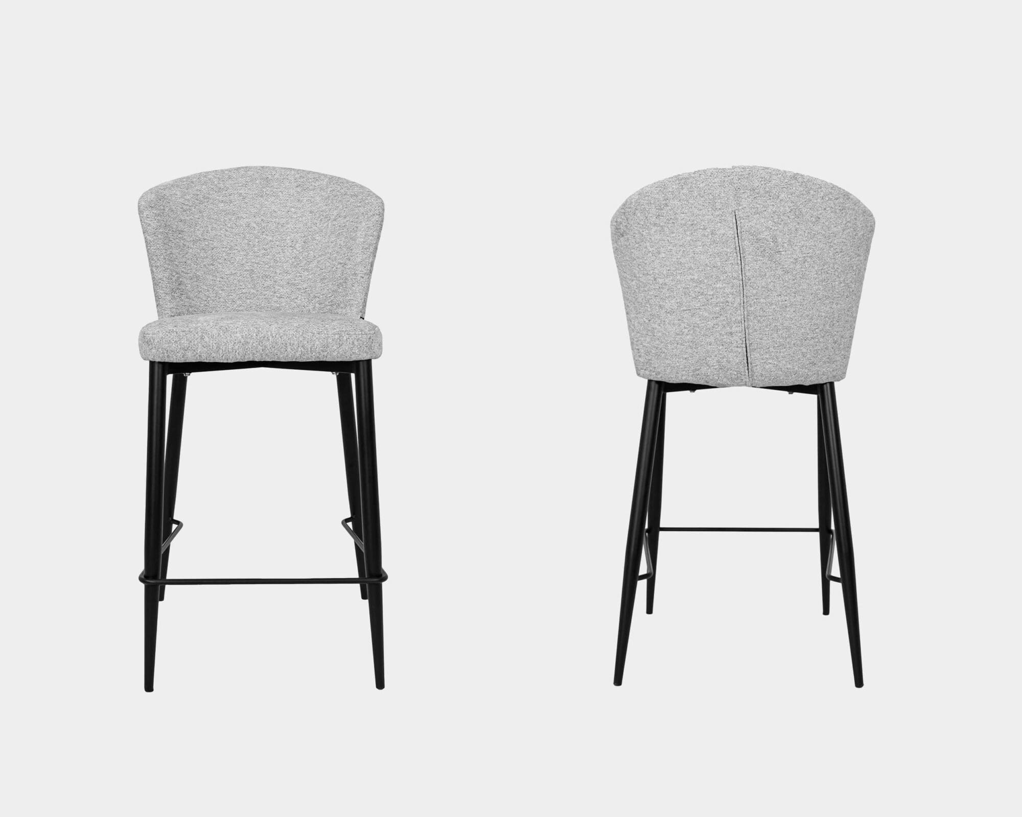 Silla Alta Para Barra Dhuli Gris Con Respaldar Bar