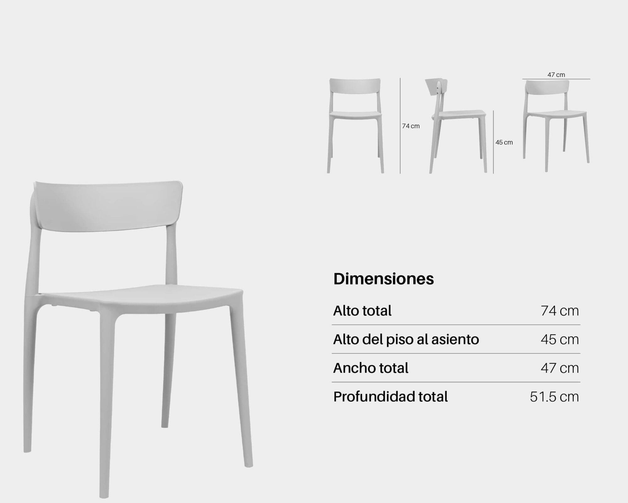 Silla De Comedor De Madera Sandama Blanco