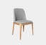 Silla De Comedor De Madera Y Tela Mirat Natural Gris Plomo