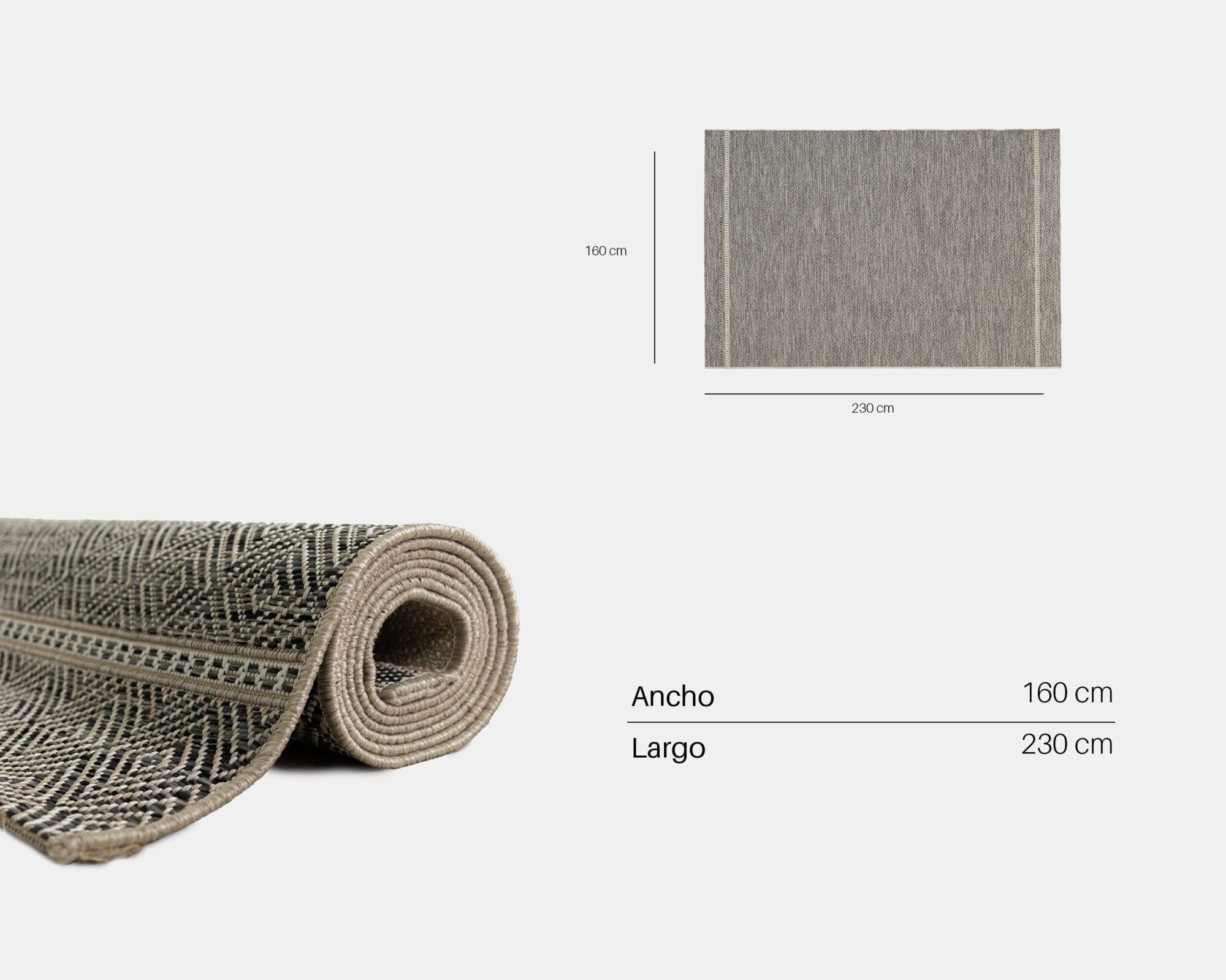 Alfombra Para Piso Zoe All Grey Medium