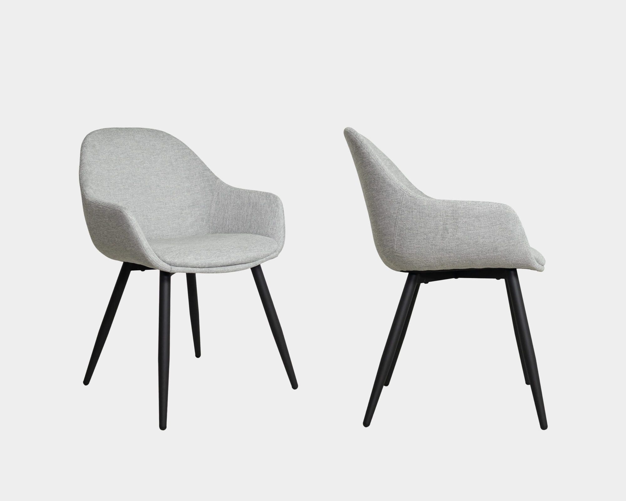 Silla De Comedor De Tela Y Metal Smash Gris Claro
