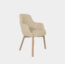 Silla De Comedor De Tela Chewy Color Patas Marron Asiento Beige