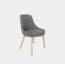 Silla De Comedor De Tela Chewy Color Patas Marron Claro Asiento Gris Oscuro