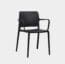 Silla De Comedor De Plástico Maviiz Con Reposabrazos Black
