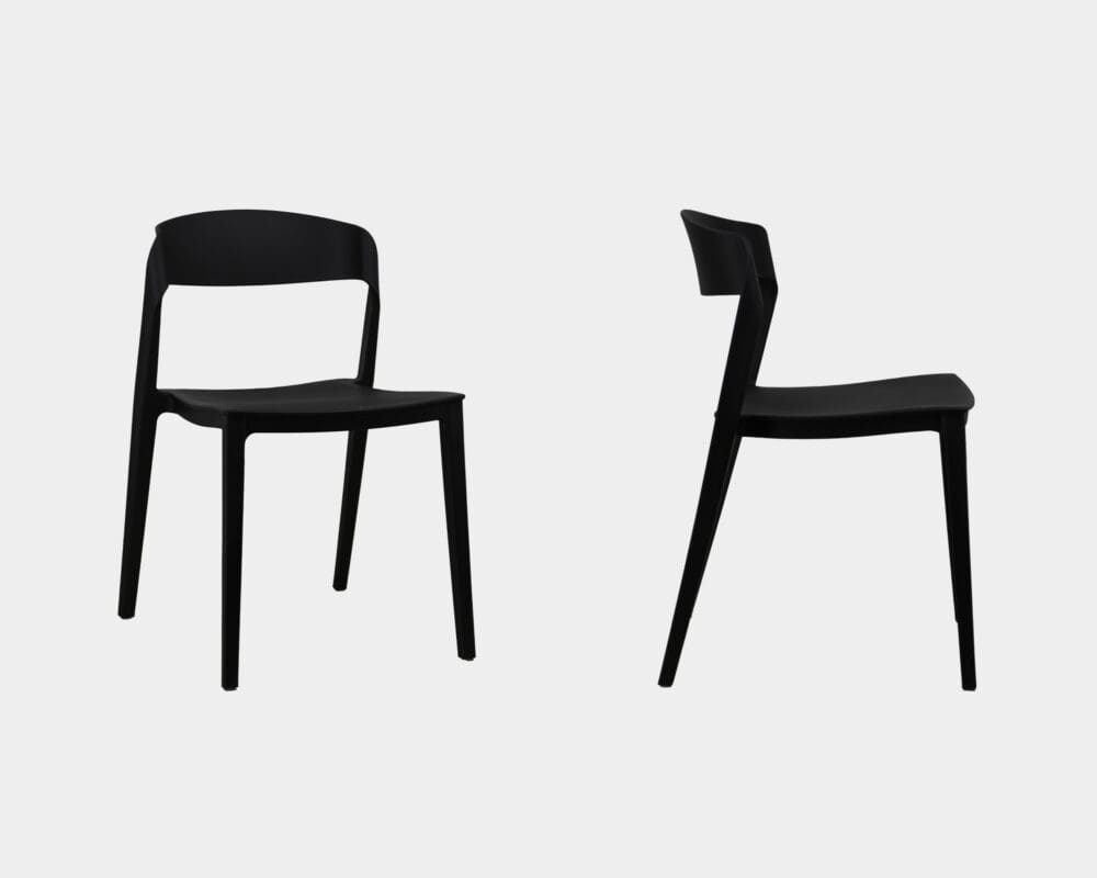 Silla De Comedor De Plástico Lace Black