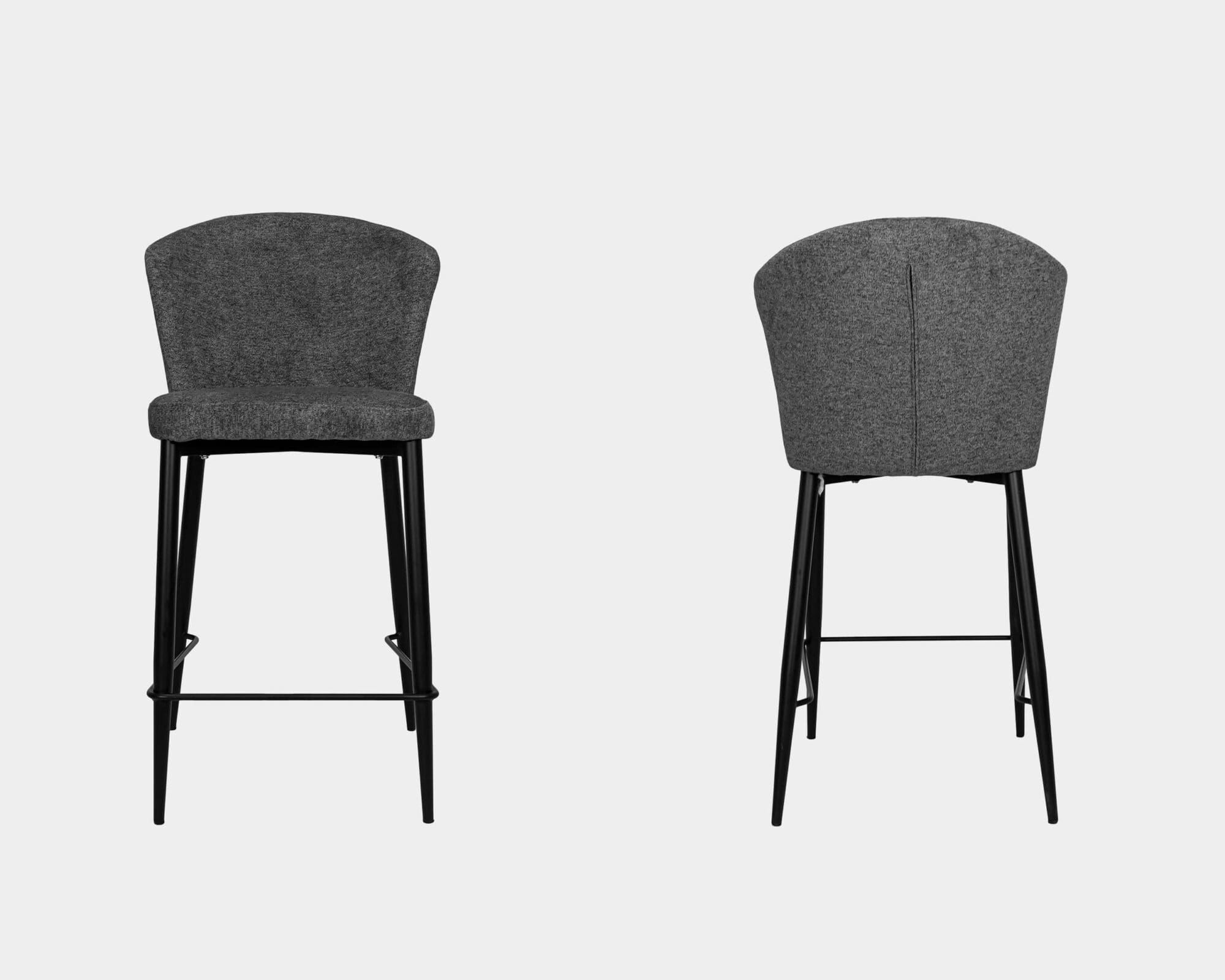 Silla Alta Para Barra Dhuli Gris Oscuro Con Respaldar Bar