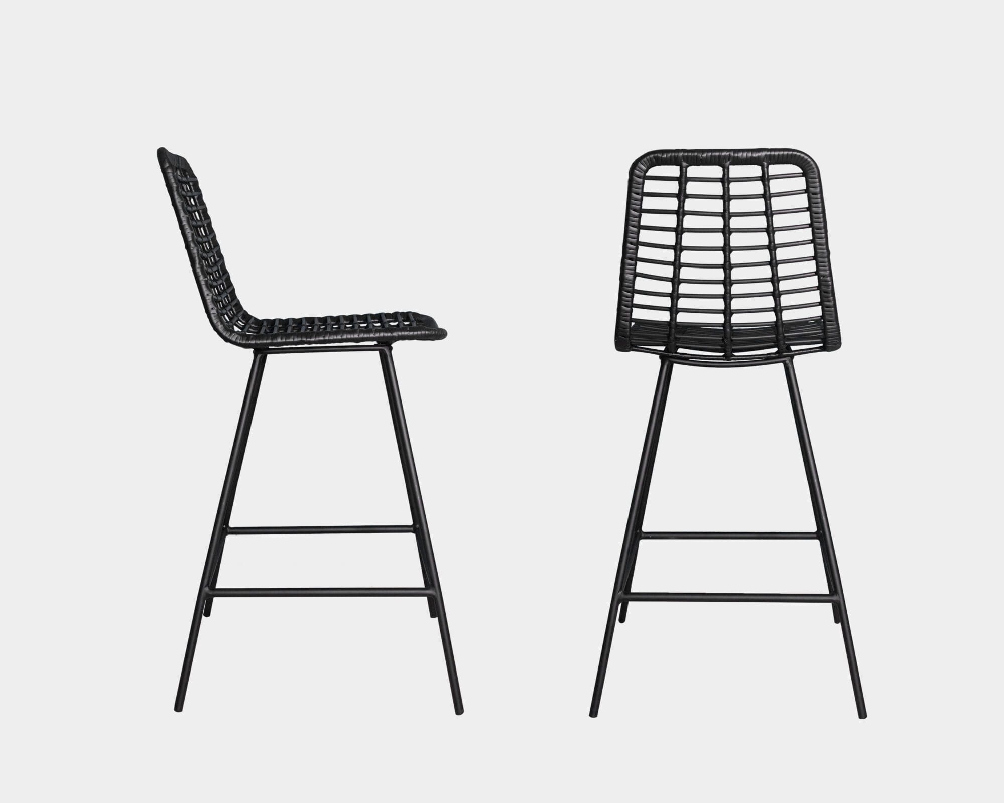 Silla Bar Mingo Rattan Black 53cm X 58cm X 109cm (base 75cm)