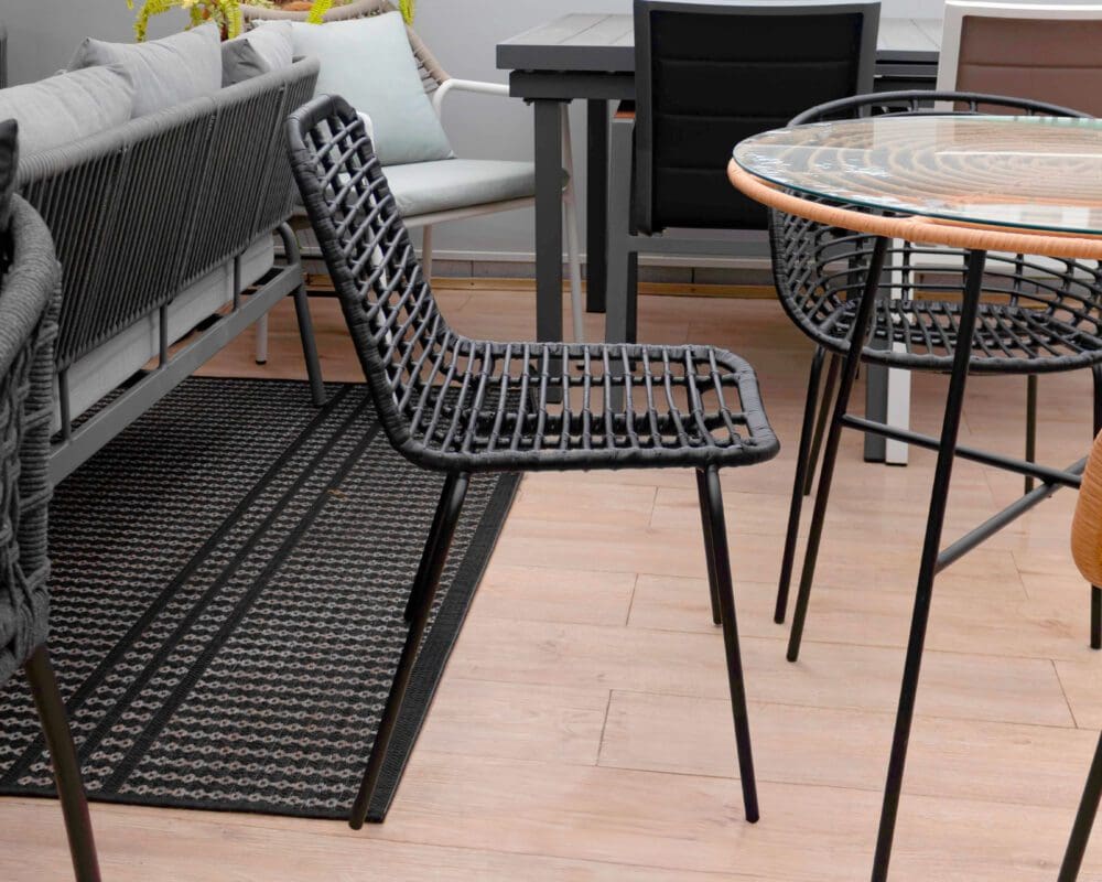 Silla De Comedor De Ratán Mingo Negro