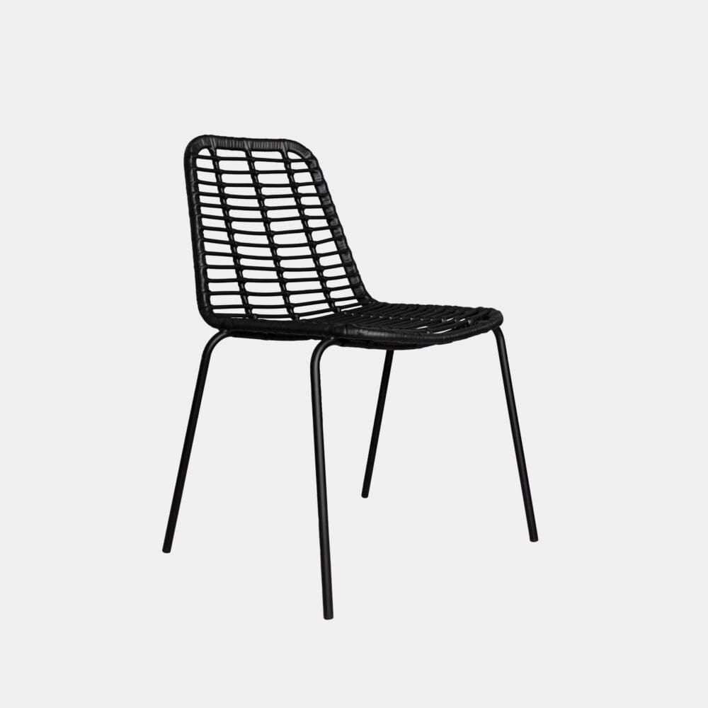 Silla De Comedor De Ratán Mingo Negro
