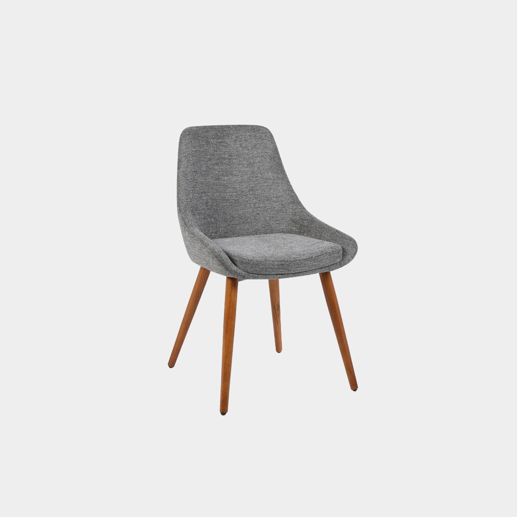 SILLA DE COMEDOR DE TELA BEAT GRIS OSCURO CON SOPORTE DE MADERA