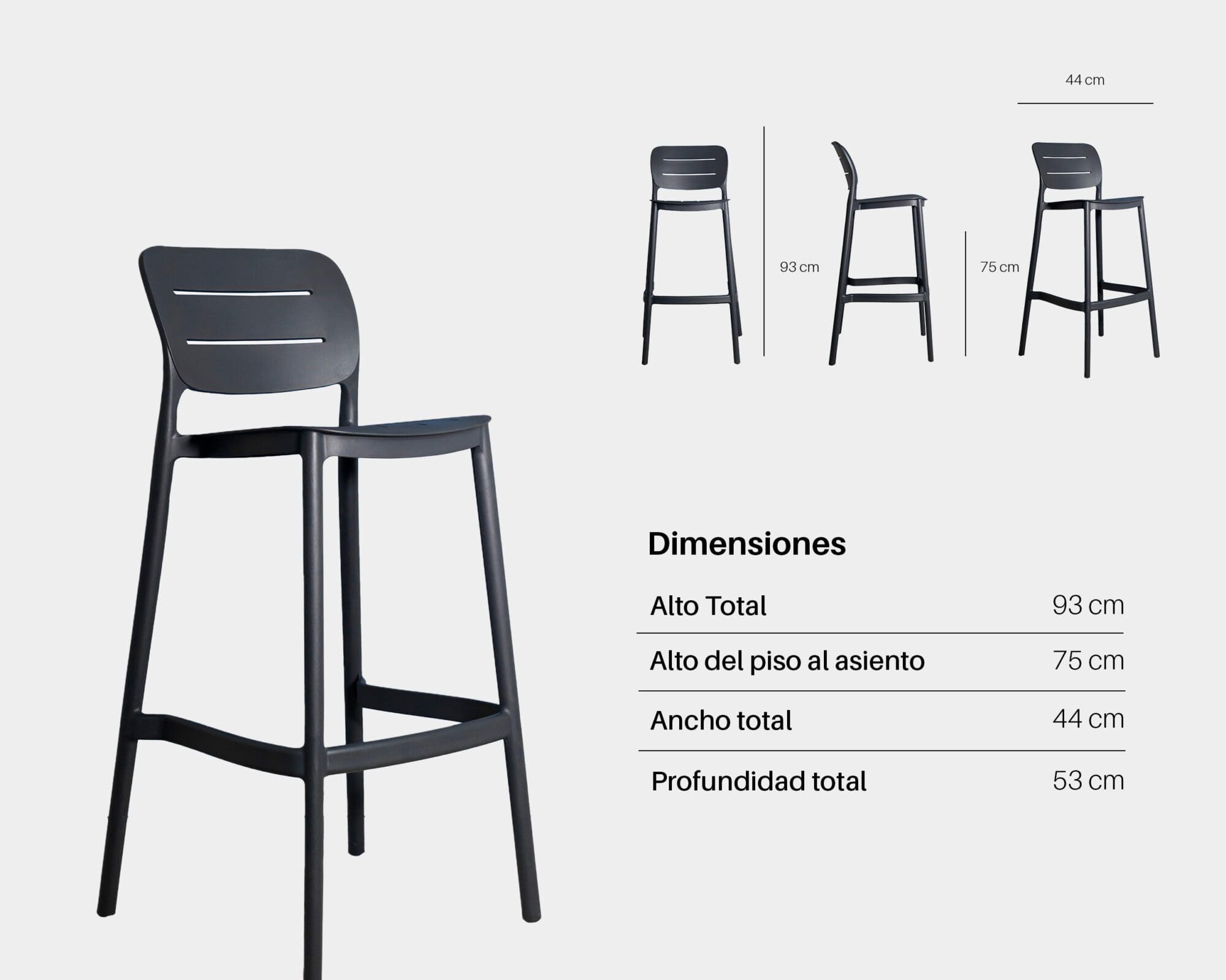 Gasco Dark - Silla Alta 75cm