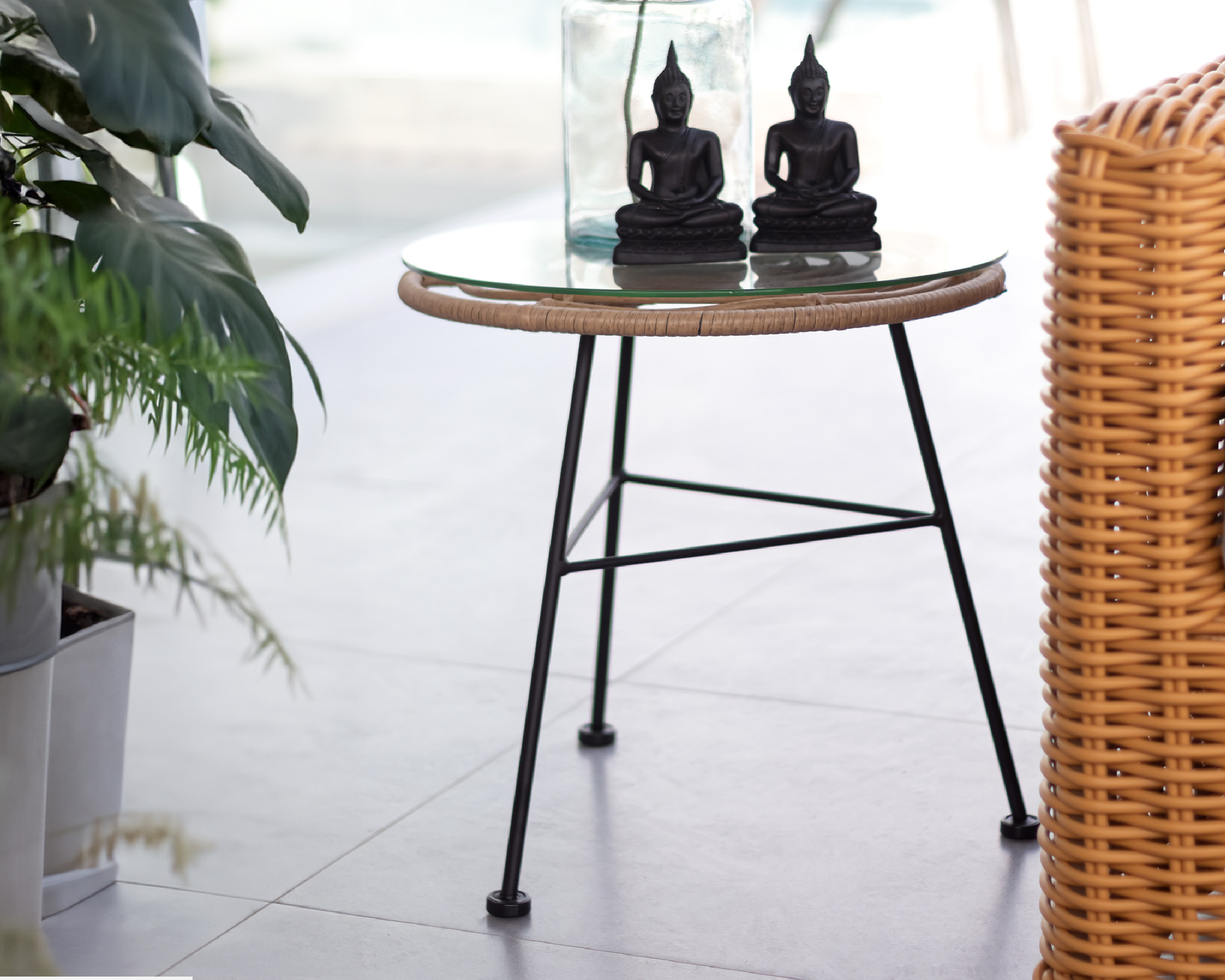 Mesa De Centro De Ratán Snail Marrón Claro Mesa De Centro De Ratán Snail Marrón Claro