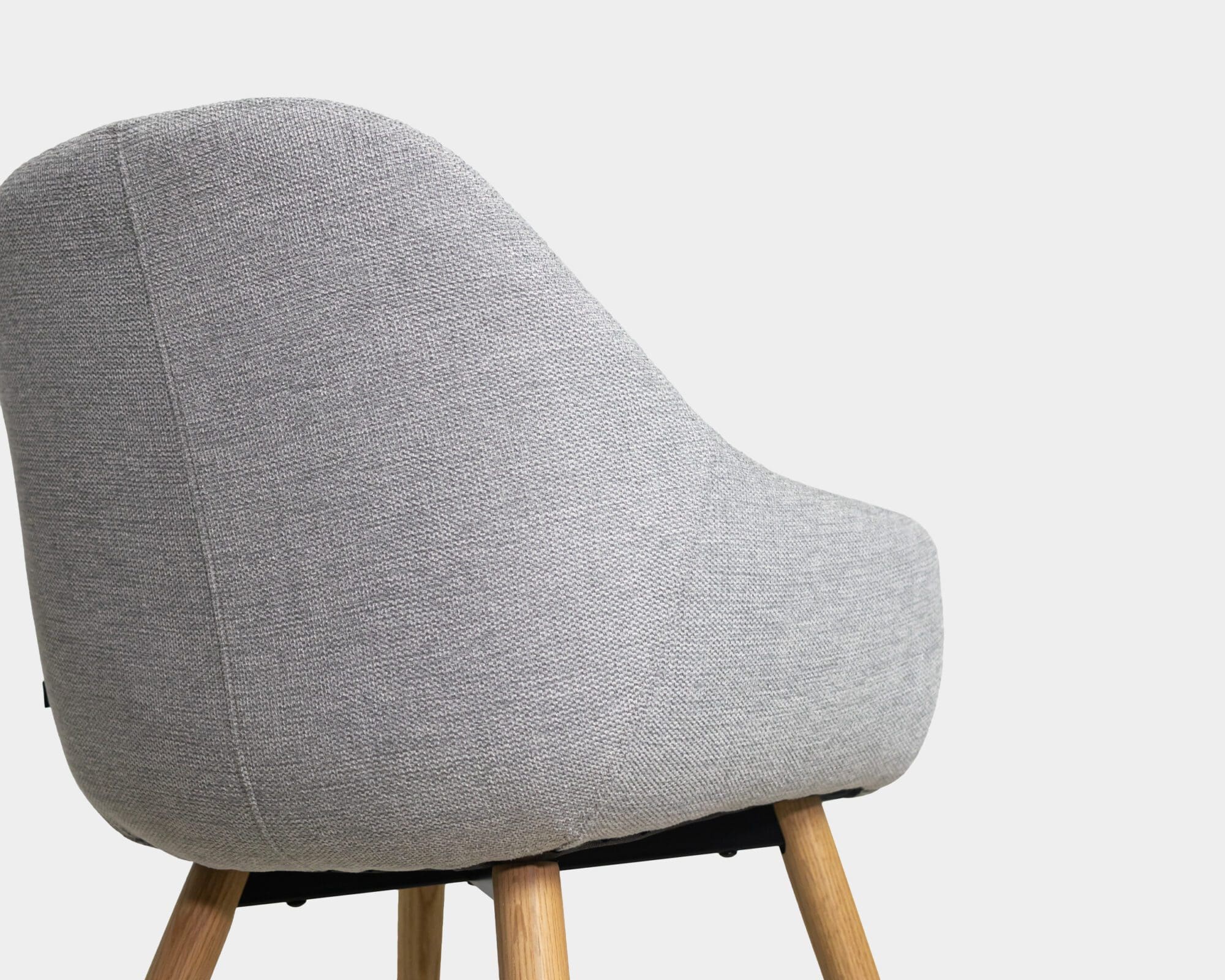 Silla De Comedor De Tela Y Madera Smash Gris Claro