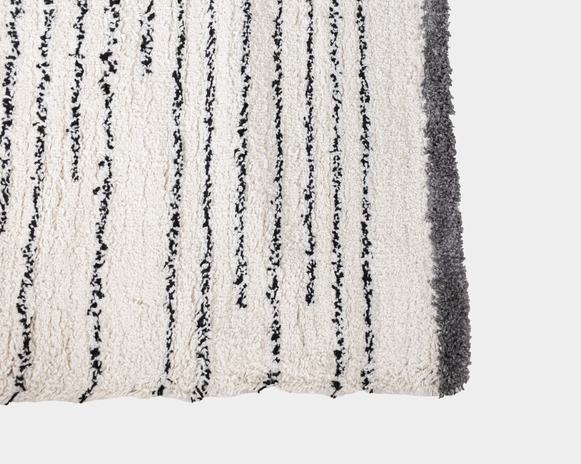 Alfombra Art Deco Nihm Color Blanco Gris Detalle Negro