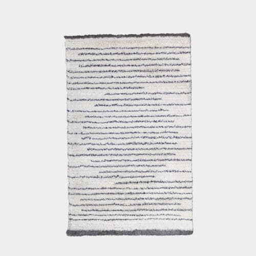 Alfombra Art Deco Nihm Color Blanco Gris Detalle Negro