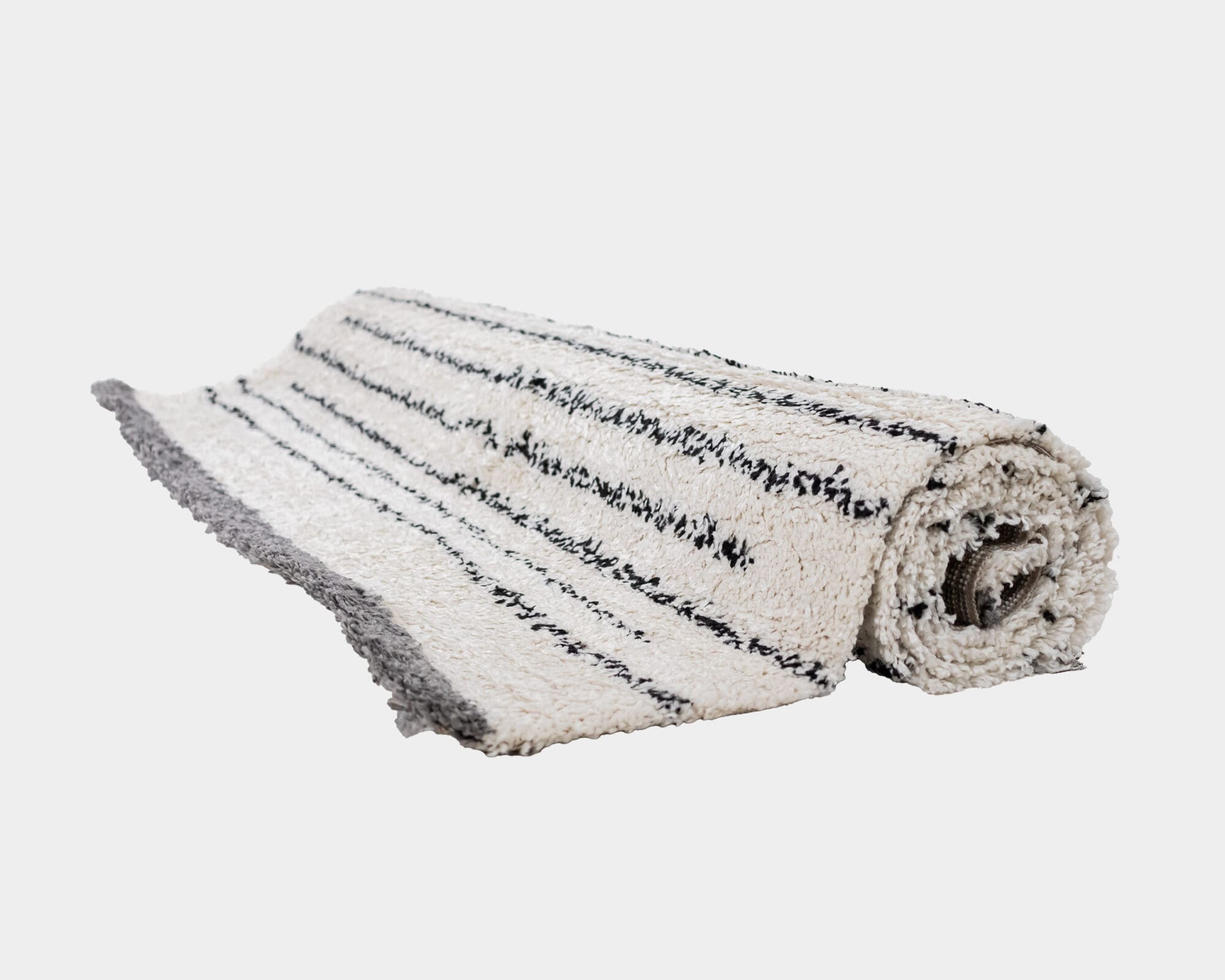 Alfombra Art Deco Nihm Color Blanco Gris Detalle Negro
