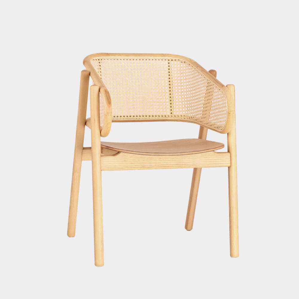 Silla De Comedor De Madera Contre Marrón Claro