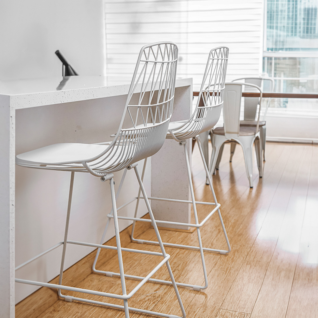 SILLA BAR DESSERT METAL WHITE 75 cm