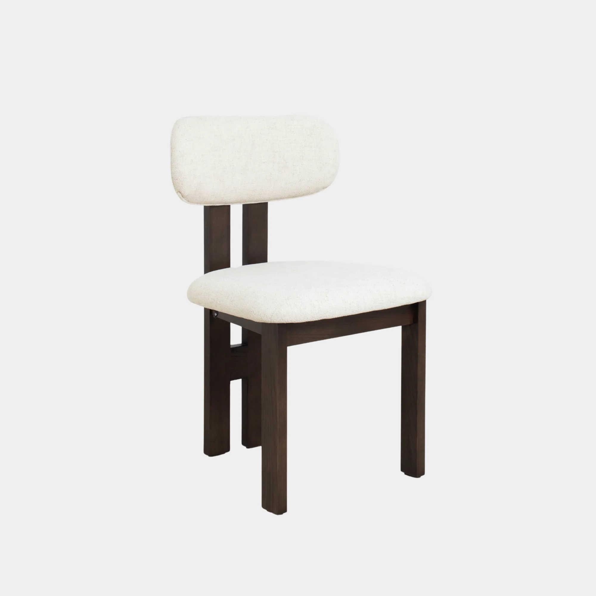 SILLA COMEDOR AURA TELA CREAM & MADERA SMOKEY WALNUT