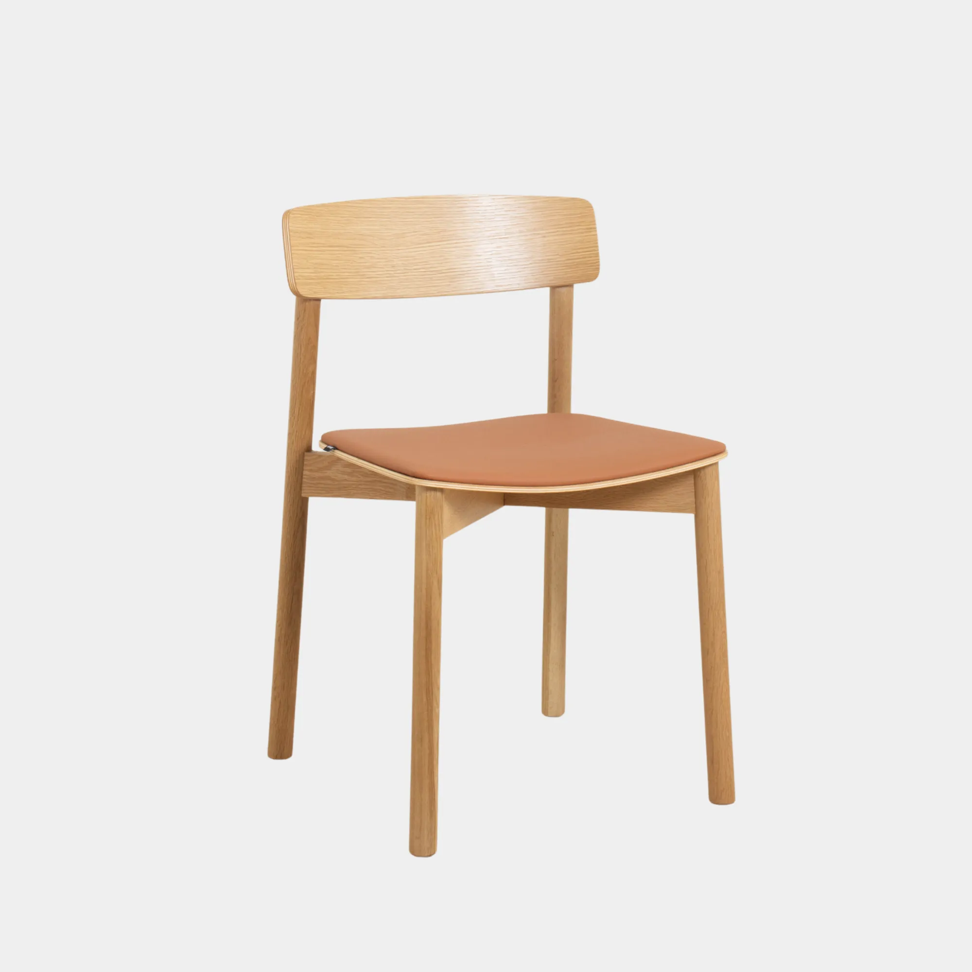 SILLA COMEDOR NOAH MADERA NATURAL & CUERINA BROWN