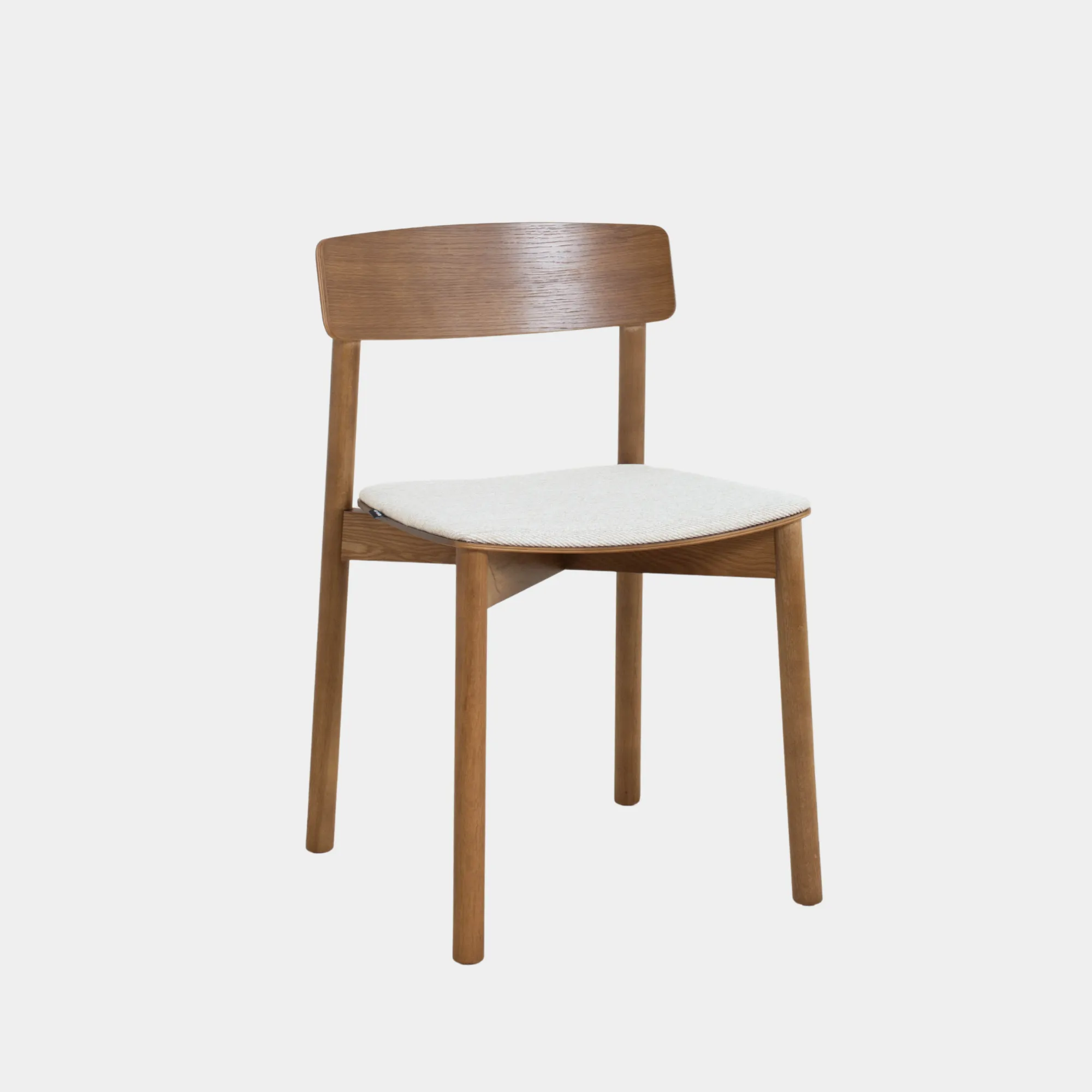 SILLA COMEDOR NOAH MADERA WALNUT & CUERINA CREAM