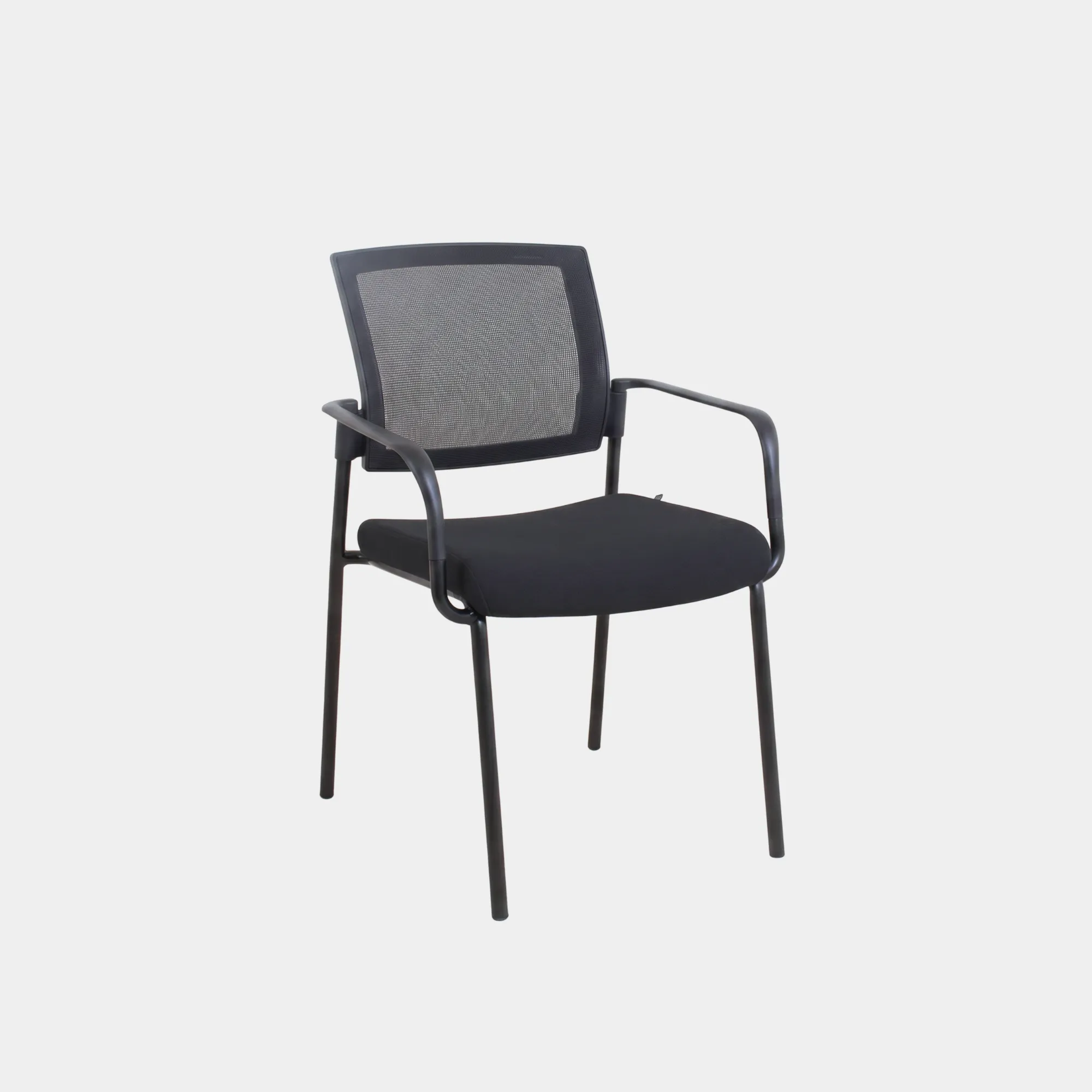 SILLA VISITA KAYA CON REPOSABRAZOS MALLA Y NYLON BLACK