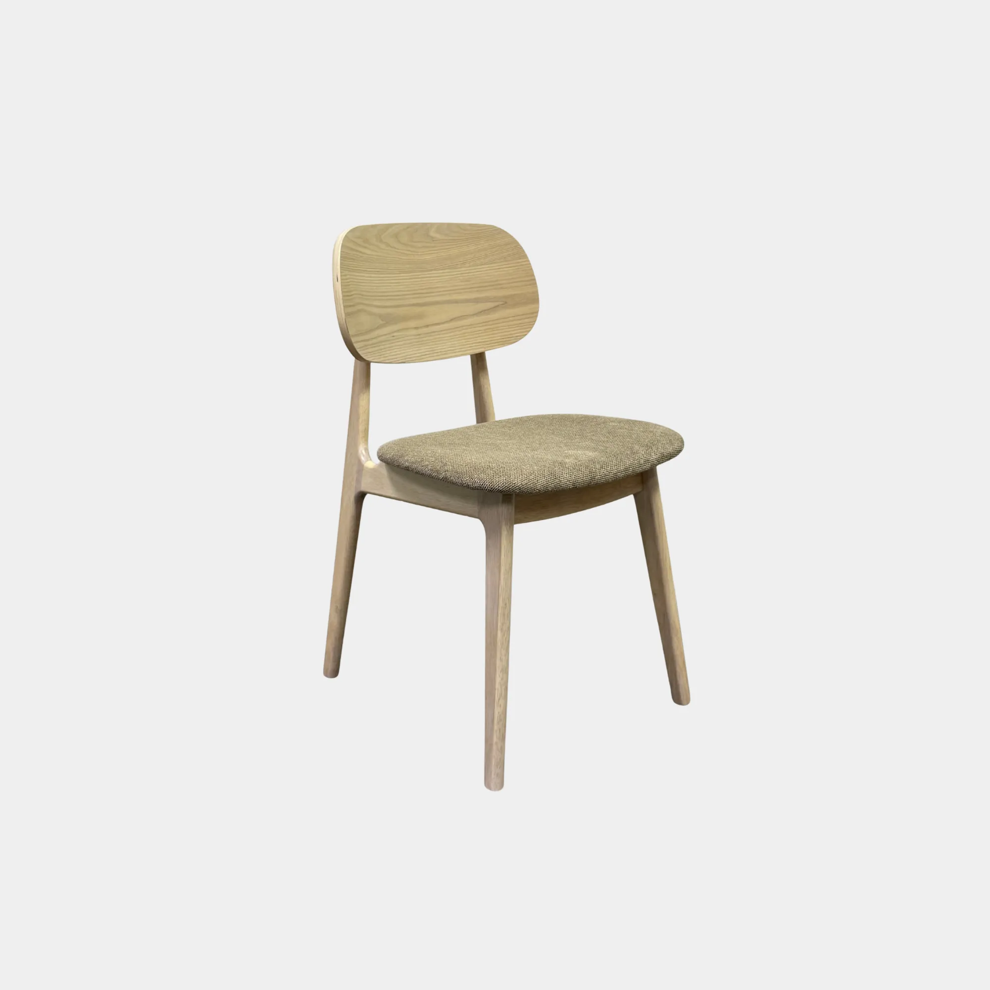 SILLA COMEDOR NINA MADERA & TELA NATURAL & LIGHT BEIGE