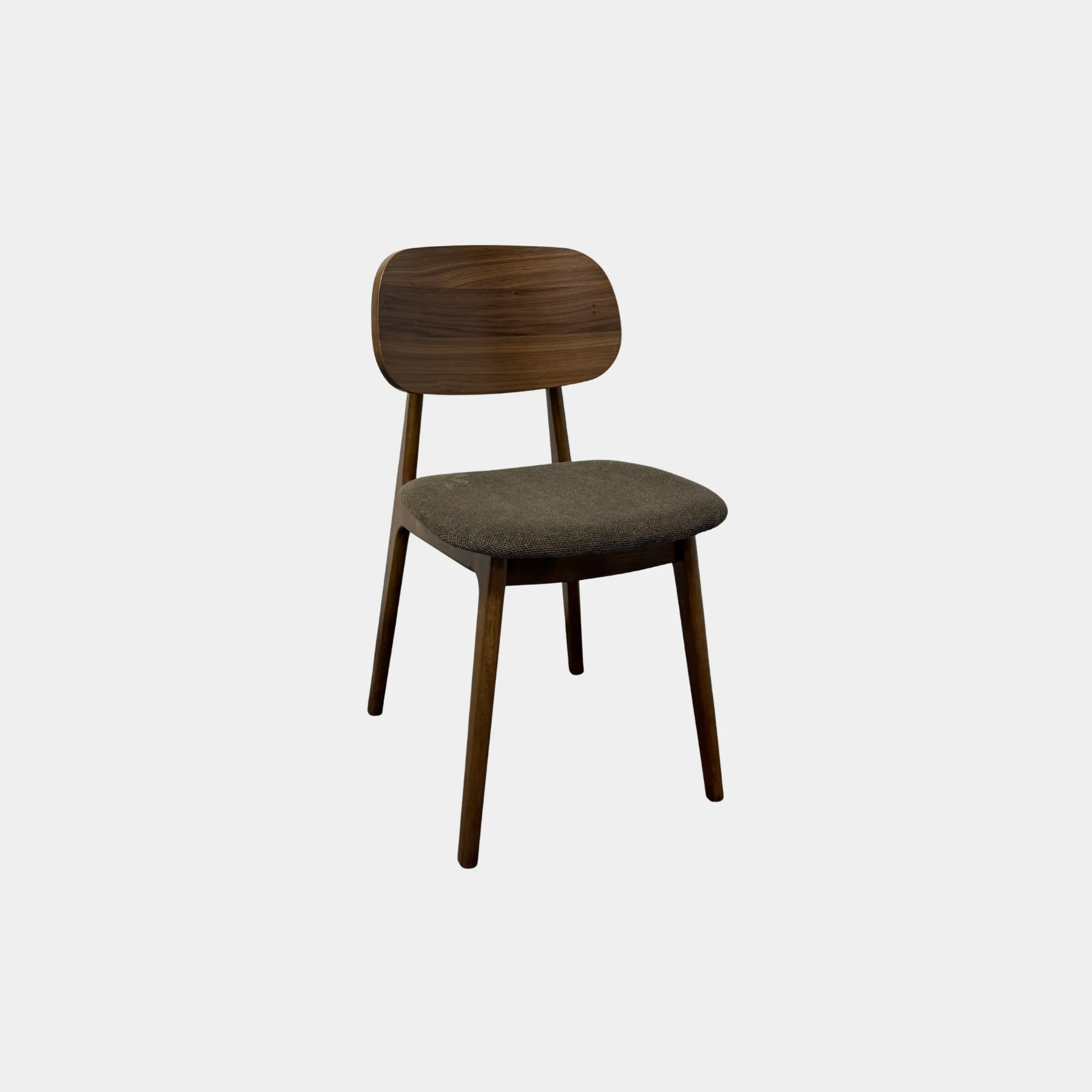 SILLA COMEDOR NINA MADERA & TELA WALNUT & BROWN